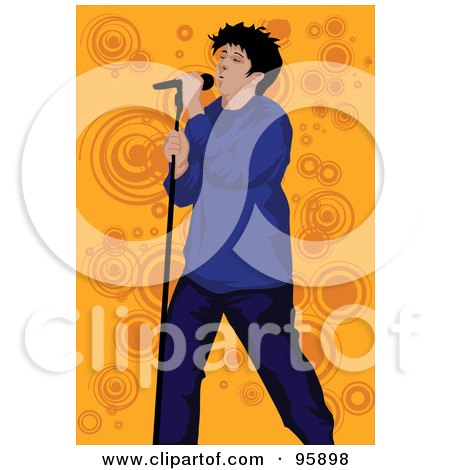 Royalty-Free (RF) Clipart Illustration of a Performing Male Singer - 21 by mayawizard101