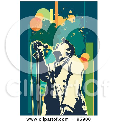 Royalty-Free (RF) Clipart Illustration of a Performing Male Singer - 16 by mayawizard101