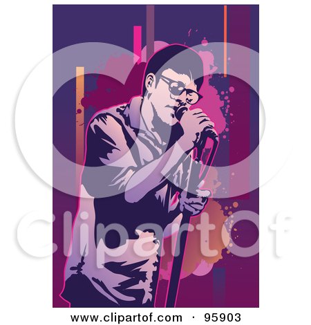 Royalty-Free (RF) Clipart Illustration of a Performing Male Singer - 13 by mayawizard101