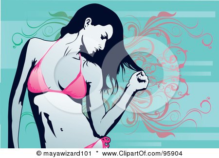 Royalty-Free (RF) Clipart Illustration of a Bathing Suit Model - 8 by mayawizard101