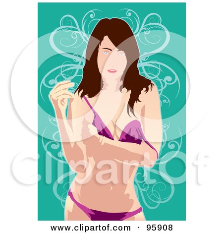 Royalty-Free (RF) Clipart Illustration of a Bathing Suit Model - 17 by mayawizard101