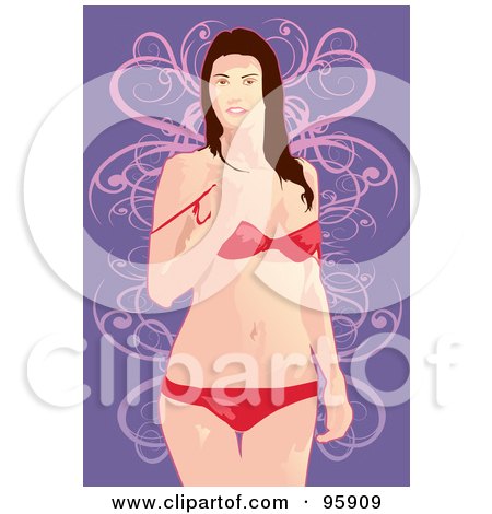 Royalty-Free (RF) Clipart Illustration of a Bathing Suit Model - 14 by mayawizard101