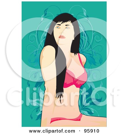 Royalty-Free (RF) Clipart Illustration of a Bathing Suit Model - 19 by mayawizard101