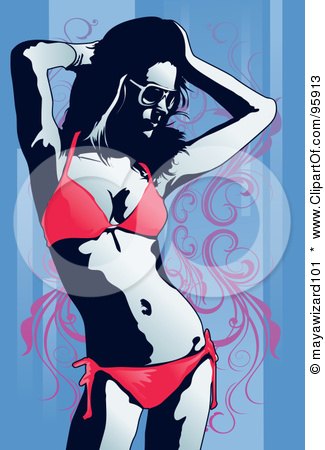 Royalty-Free (RF) Clipart Illustration of a Bathing Suit Model - 6 by mayawizard101