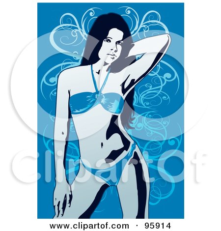 Royalty-Free (RF) Clipart Illustration of a Bathing Suit Model - 5 by mayawizard101