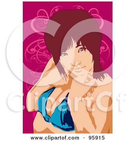 Royalty-Free (RF) Clipart Illustration of a Bathing Suit Model - 12 by mayawizard101