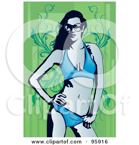Royalty-Free (RF) Clipart Illustration of a Bathing Suit Model - 9 by mayawizard101