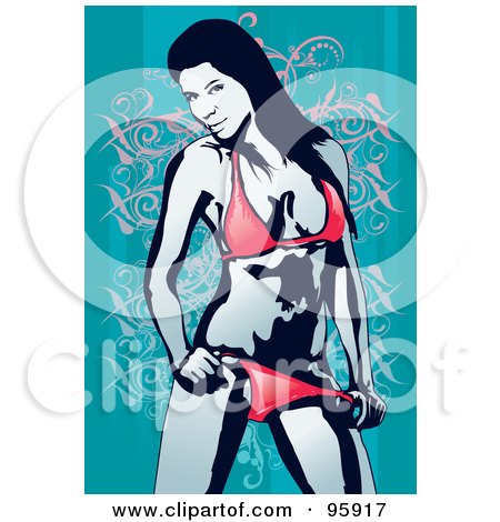 Royalty-Free (RF) Clipart Illustration of a Bathing Suit Model - 10 by mayawizard101