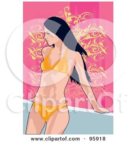 Royalty-Free (RF) Clipart Illustration of a Bathing Suit Model - 11 by mayawizard101