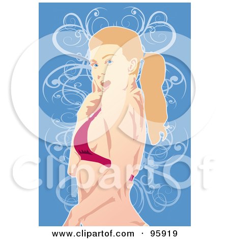Royalty-Free (RF) Clipart Illustration of a Bathing Suit Model - 15 by mayawizard101