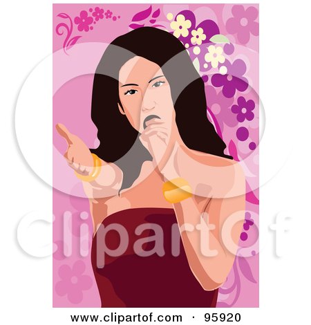 Royalty-Free (RF) Clipart Illustration of a Performing Female Singer - 5 by mayawizard101