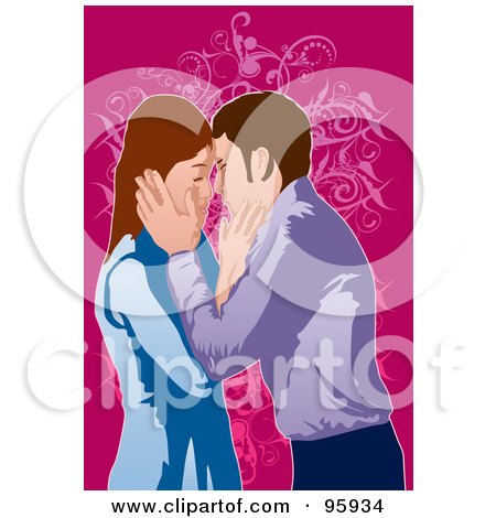 Royalty-Free (RF) Clipart Illustration of a Loving Couple - 4 by mayawizard101