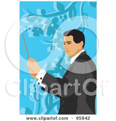 Royalty-Free (RF) Clipart Illustration of a Professional Music Conductor - 2 by mayawizard101
