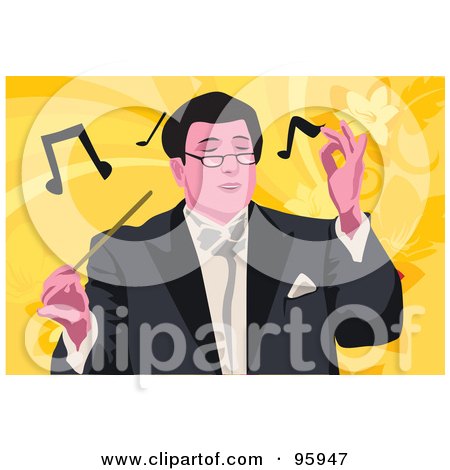 Royalty-Free (RF) Clipart Illustration of a Professional Music Conductor - 1 by mayawizard101