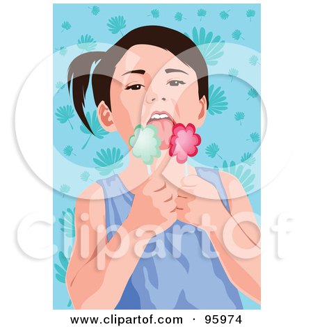 Royalty-Free (RF) Clipart Illustration of a Girl Eating A Loli Pop - 3 by mayawizard101