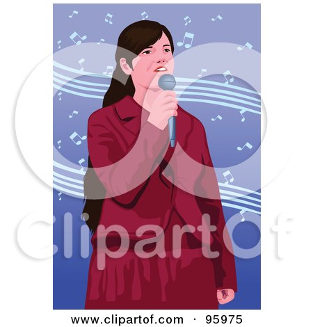 Royalty-Free (RF) Clipart Illustration of a Performing Female Singer - 1 by mayawizard101