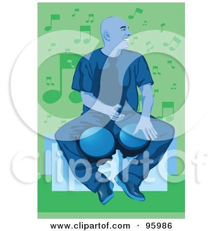 Royalty-Free (RF) Clipart Illustration of a Bongo Drum Player - 1 by mayawizard101