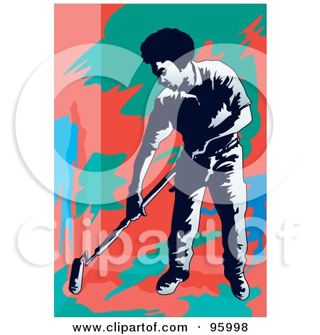 Royalty-Free (RF) Clipart Illustration of a House Painter - 4 by mayawizard101