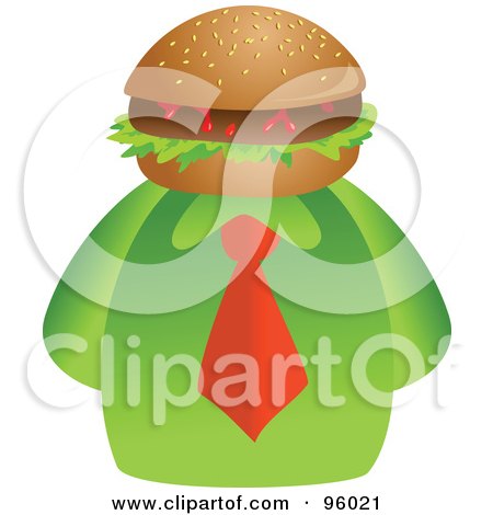 Royalty-Free (RF) Clipart Illustration of a Businessman With A Hamburger Face by Prawny