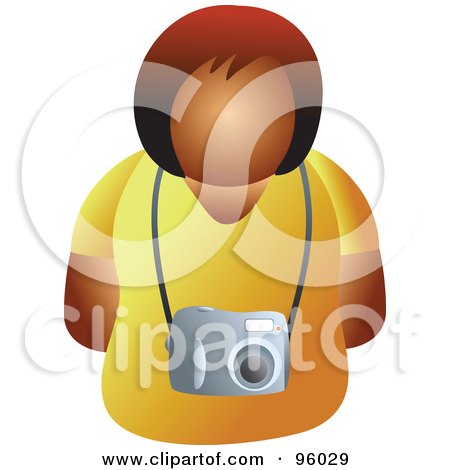 Royalty-Free (RF) Clipart Illustration of a Faceless Woman Wearing A Camera by Prawny
