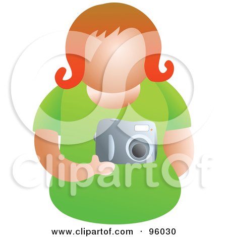 Royalty-Free (RF) Clipart Illustration of a Faceless Woman Holding A Camera by Prawny