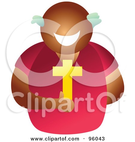 Royalty-Free (RF) Clipart Illustration of a Faceless Christian Man Holding A Cross by Prawny