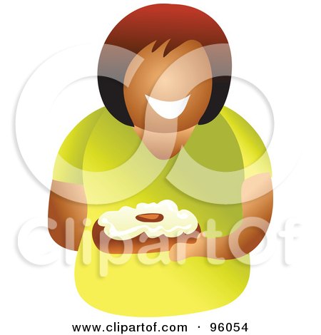 Royalty-Free (RF) Clipart Illustration of a Faceless Woman Holding A Cake by Prawny