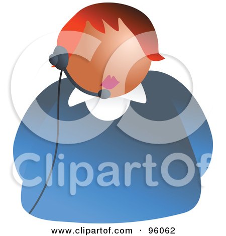 Royalty-Free (RF) Clipart Illustration of a Customer Service Lady Wearing A Headset by Prawny