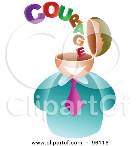 Royalty-Free (RF) Clipart Illustration of a Businessman With A Courage Brain by Prawny