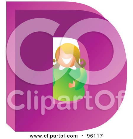 Royalty-Free (RF) Clipart Illustration of a Letter D Businesswoman by Prawny