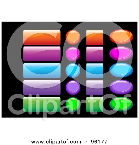 Royalty-Free (RF) Clipart Illustration of a Digital Collage Of Shiny Colorful Website And App Icon Buttons - 1 by Pushkin