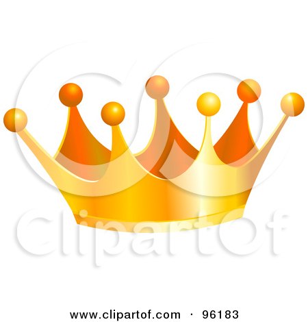Royalty-Free (RF) Clipart Illustration of a Golden King Crown With Balls On The Tips by Pushkin