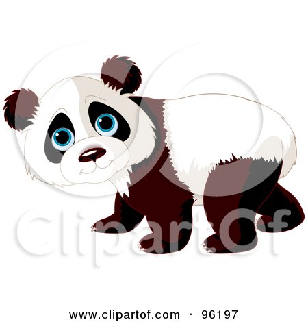 Royalty-Free (RF) Clipart Illustration of an Adorable Baby Walking Panda by Pushkin