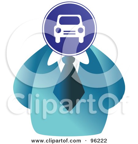 Royalty-Free (RF) Clipart Illustration of a Businessman With A Car Sign Face by Prawny
