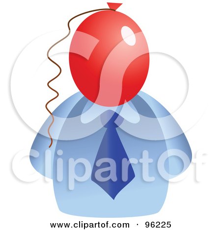 Royalty-Free (RF) Clipart Illustration of a Businessman With A Balloon Face by Prawny
