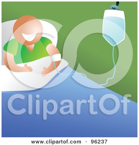 Royalty-Free (RF) Clipart Illustration of a Man Smiling While Going Through Chemo by Prawny