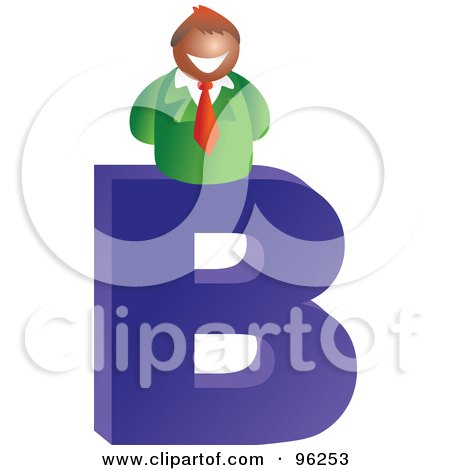 Royalty-Free (RF) Clipart Illustration of a Letter B Businessman by Prawny