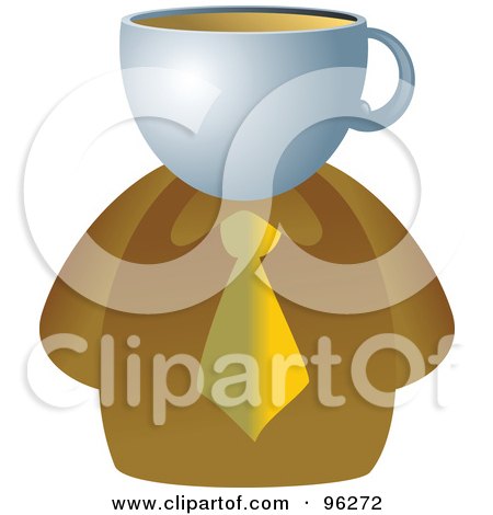 Royalty-Free (RF) Clipart Illustration of a Businessman With A Coffee Face by Prawny