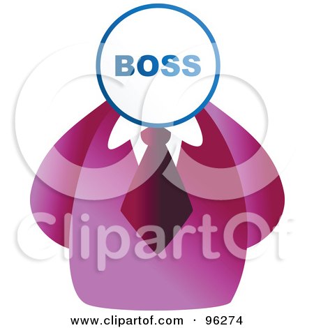Royalty-Free (RF) Clipart Illustration of a Businessman With A Boss Sign Face by Prawny