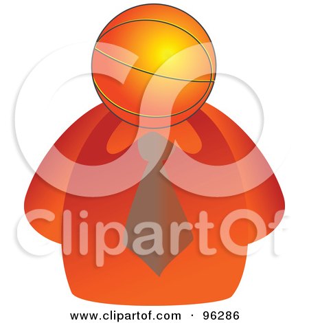 Royalty-Free (RF) Clipart Illustration of a Businessman With A Basketball Face by Prawny