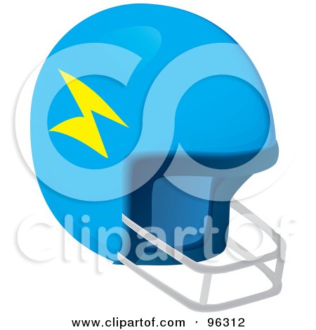 Royalty-Free (RF) Clipart Illustration of a Blue And Yellow American Football Sports Helmet by Rasmussen Images