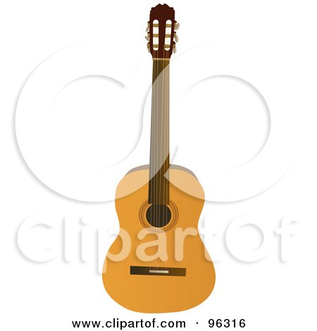 Royalty-Free (RF) Clipart Illustration of a Traditional Acoustic Guitar by Rasmussen Images