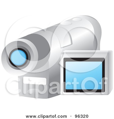 Royalty-Free (RF) Clipart Illustration of a Silver Handy Cam by Rasmussen Images