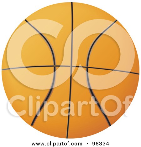 Royalty-Free (RF) Clipart Illustration of an Orange Basketball With Black Lines by Rasmussen Images
