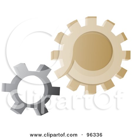 Royalty-Free (RF) Clipart Illustration of Gray And Brown Gear Cogs by Rasmussen Images