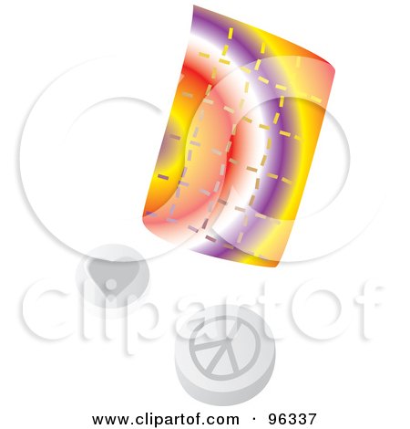 Royalty-Free (RF) Clipart Illustration of a Psychedelic Poster, Heart And Peace Symbol by Rasmussen Images