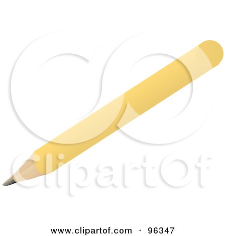 Royalty-Free (RF) Clipart Illustration of a Diagonal Yellow Pencil by Rasmussen Images