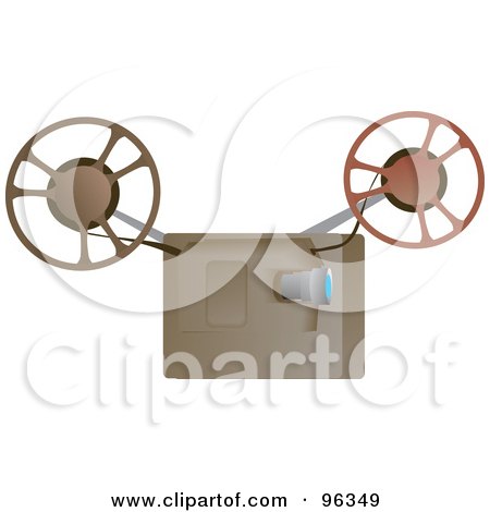 Royalty-Free (RF) Clipart Illustration of a Movie Reel Machine by Rasmussen Images
