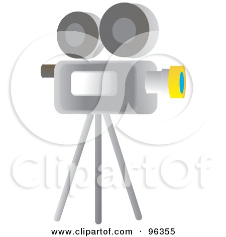Royalty-Free (RF) Clipart Illustration of a Movie Camera by Rasmussen Images