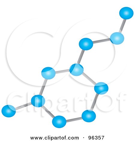 Royalty-Free (RF) Clipart Illustration of a Blue And Gray Molecule by Rasmussen Images